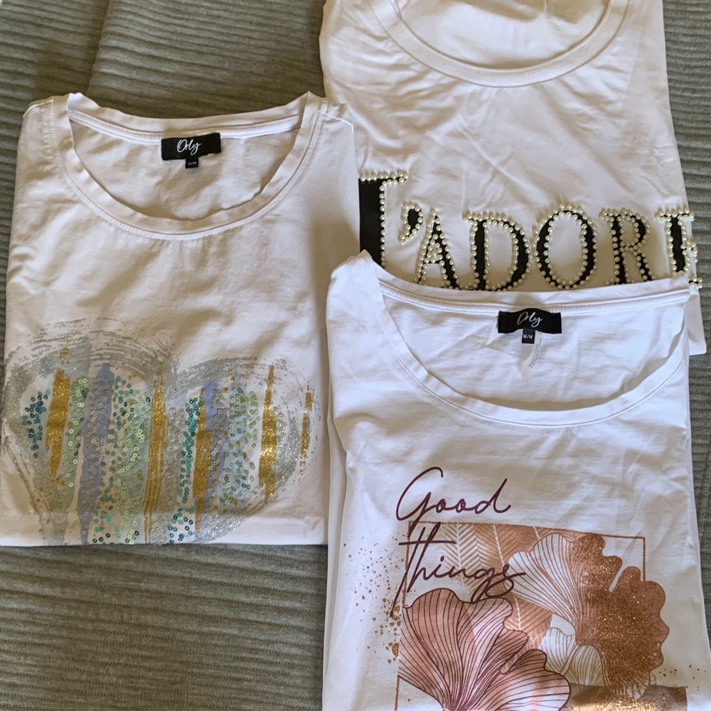 ORLY - White Graphic Tees - Set of 3